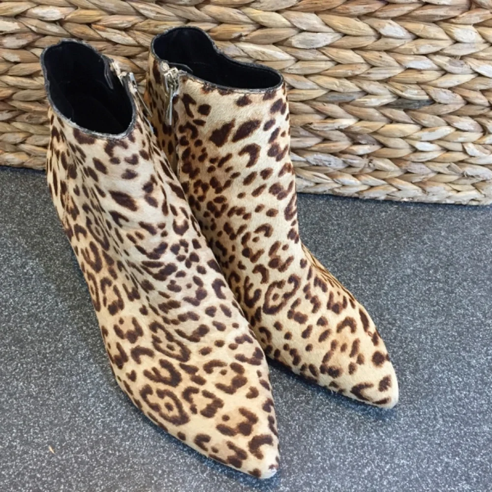 Sam Edelman Leopard Print Calf Hair Ankle Boots